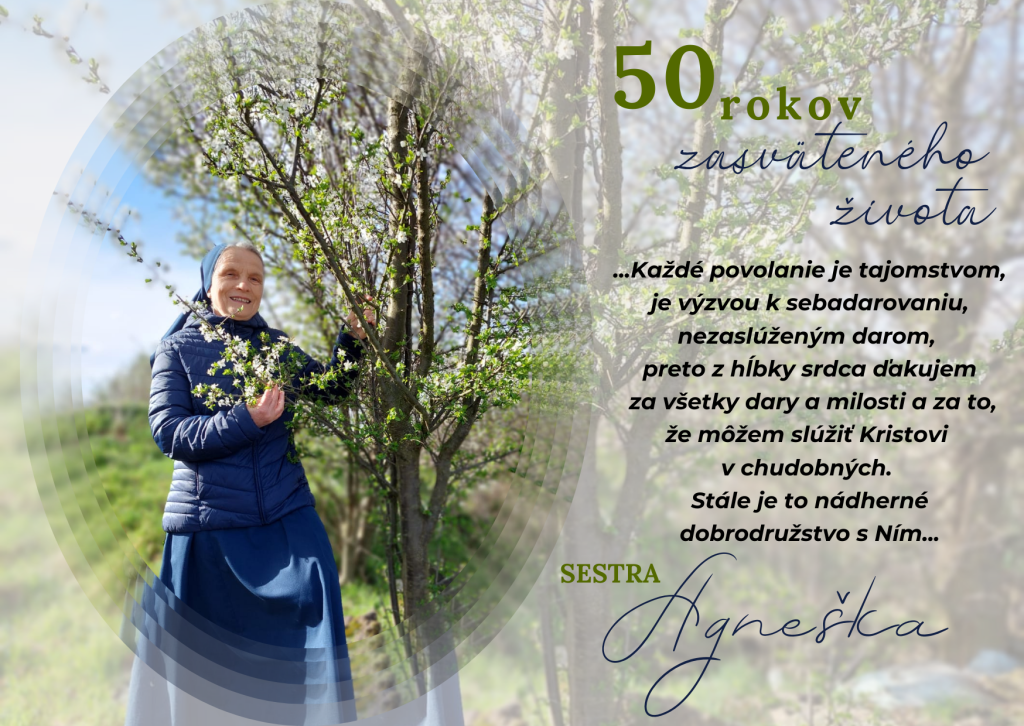 sr. Agneška oslávi 50 rokov služby Kristovi v chudobných